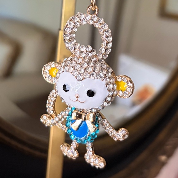 Long Tail Rhinestone Bag/Key Charm - Picture 2 of 4